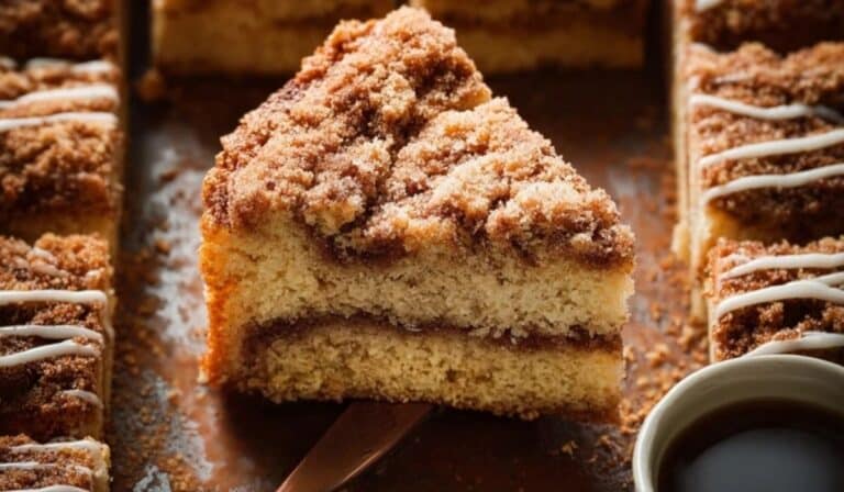 Coffee Cake slice with cinnamon streusel topping