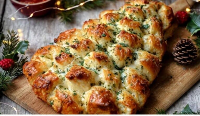 Cheesy Christmas Tree Bread festive pull-apart centerpiece