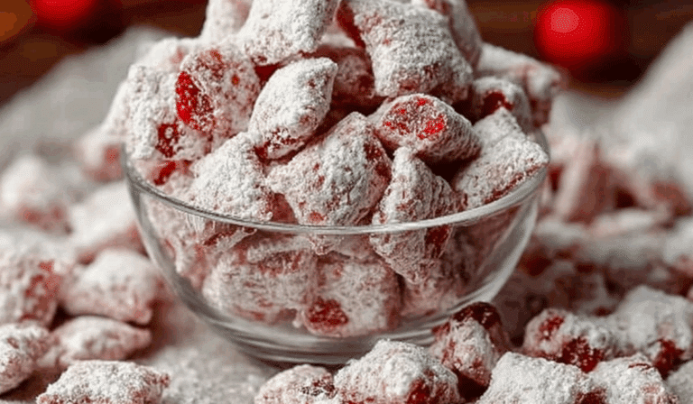 Delicious Ricotta Dip with Hot Honey in a clear bowl dusted with powdered sugar