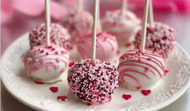 Valentine's Day Oreo Pops displayed in a heart-shaped box